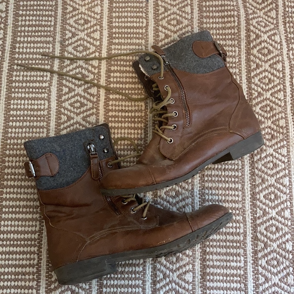 Brown Lace Up Boots